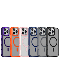 Coque de téléphone transparente givrée en acrylique pour iPhone 16, antichoc, minimaliste, créative, avec support magnétique pour voiture, personnalisable, vente en gros