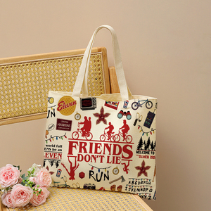 Bolsa de Mano de Lona de Stranger Things con la Frase "Los Amigos No Mienten", Bolsa de Hombro de Eleven de Hawkins, Artículos de Stranger Things para Fanáticos de la Serie de Televisión - Product Image 5