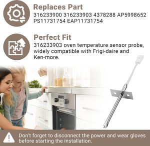 Pièces de four en promotion : Sonde de température de four 316233902 compatible avec <span class=keywords><strong>Frigidaire</strong></span>, remplace 316233900, 316233903, 4929364 - Product Image 3