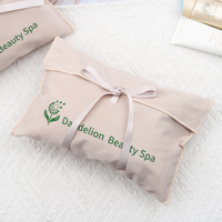 Pochette cadeau en suède microfibre douce avec logo personnalisé, fermeture à ruban, pour emballage de produits de beauté, spa, cosmétiques et soins de la peau