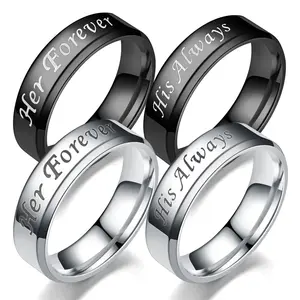 Europäische und amerikanische New Fashion Paare Edelstahl Ring Seine immer für immer Ring Hersteller Direkt vertrieb