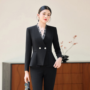 Women's Suit <b>Set</b> Polyester Full Sleeve Anti-Wrinkle <b>Office</b> Lady Spring Formal Wear For Teachers Medical Clinic Managers - Product Image 2