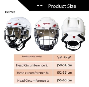 Casque de hockey de protection VIK MAX pour sports de plein air, avec doublure en coton à mémoire de forme, taille enfant, doté d'une double visière - Product Image 6