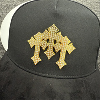 Vente en gros de chapeaux de baseball à cadre bicolore 5 panneaux personnalisés avec épingle en métal Jésus casquettes de sport personnalisées en plein air chapeaux à bord en daim