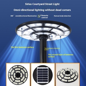 Lampe de cour solaire particulièrement lumineuse IP65 à chargement automatique intelligent pour éclairage de cour à domicile - Product Image 2