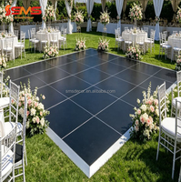 Piste de danse en bois à carreaux noir et blanc SMS pour extérieur et intérieur, idéale pour les mariages, défilés de mode et spectacles