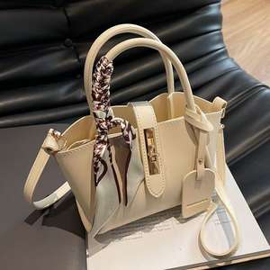 Mini bolso de cuero de lujo cinta acento hebilla de Metal elegante señora manija superior Crossbody moda portátil PU forro cadenas - Product Image 3