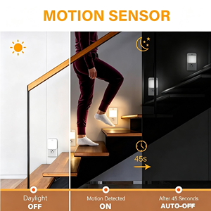 Lámpara LED de Noche con Sensor de Movimiento y Cambio de Color, Regulable, para el Cuidado de los Ojos, Lámpara de Noche Cuadrada para Dormitorio - Product Image 3