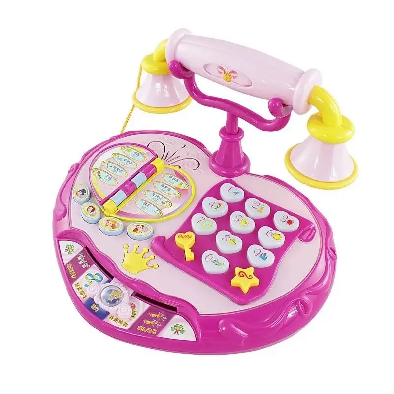 퍼즐 다기능 조기 교육 문해력 음성 전화 공주 전화 소녀 놀이 집 빛 음악 전화 장난감