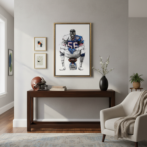 Lawrence Taylor Football Canvas Art: Motivational Sports Print,GOLD <b>FRAMED</b> CANVAS - Product Image 3