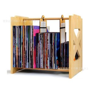 Wooden Record Rack <b>Desktop</b> Vinyl Storage Display Stand Book Magazine <b>Shelf</b> Classification Organizer Handmade Multipurpose - Product Image 1