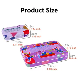 Thiết kế mới bằng gỗ tự làm sắt hộp hình dạng câu đố khoa học giáo dục sớm nhận dạng màu sắc và nhận thức cho trẻ em trẻ mới biết đi chàng trai cô gái - Product Image 5