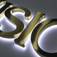 Letras de Canal 3D Personalizadas de Acero Inoxidable con Retroiluminación LED, Letras de Logotipo con Retroiluminación LED para Exteriores, Resistentes al Agua