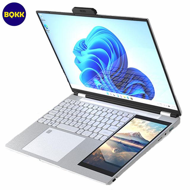 OEM  Intel N100 RGB Backlit Keyboard Double Monitor Notebook Personal and Home Laptops Win 11 Dual Screen Touch Laptop