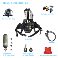 Respirateur à air à pression positive SCBA avec affichage HUD, système d'alarme PASS, appareil respiratoire autonome pour la lutte contre l'incendie