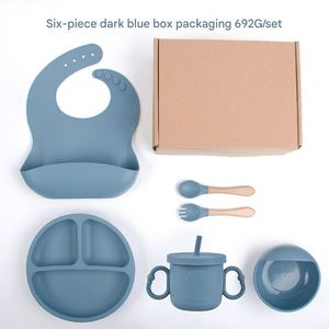 Juego de Platos, Tazones, Baberos y Cucharas de Silicona para Bebés, Antideslizantes y No Tóxicos, para Niños Pequeños - Product Image 5