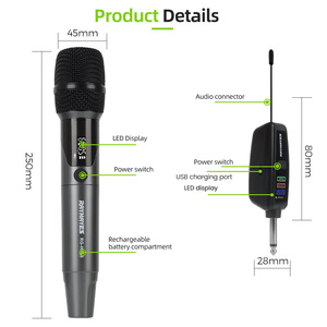 Microfone Sem Fio RAYHAYES RG-H15S Duplo Portátil UHF Profissional para Karaokê e Videoke - Product Image 6
