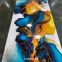 Vente en gros haute brillance 1220x2440 1220x2800 panneau mural en marbre PVC 3mm panneau PVC pour mur feuille de marbre UV panneau mural PVC 3D décoratif