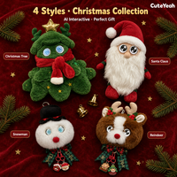 Peluche interactive parlante IA, jouet éducatif Montessori, poupée de Noël, Père Noël, arbre, bonhomme de neige, renne, animal en peluche