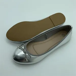 Eleganti <span class=keywords><strong>Ballerine</strong></span> da <span class=keywords><strong>Donna</strong></span> con Fiocco in Oro e <span class=keywords><strong>Argento</strong></span>, Comode Scarpe Slip-On con Tomaia in PU - Product Image 3