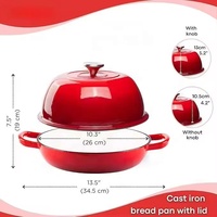 Dutch Oven Gusseisen Brot Backen Hochwertige Antihaft emaillierte 26cm kommerzielle Brot pfannen mit Deckel
