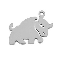 Vente en gros de pendentifs en acier inoxydable plaqué or avec breloque vache, chat et chien pour le bricolage et la fabrication de bijoux pour femmes