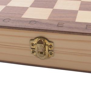 Juego de batalla de madera de 12 pulgadas, juego 2 en 1 de Ajedrez de viaje no magnético o magnético y tablero de damas con piezas de ajedrez Staunton - Product Image 4