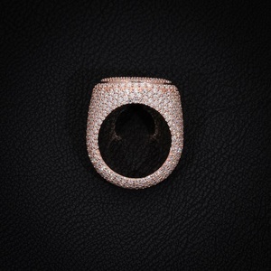 Hot Selling Wholesale Price <b>Iced</b> Out Shape 18K Gold Plated Silver Hip Hop Moissanite Prong Setting <b>Ring</b> Luxury Fashion Statement - Product Image 2