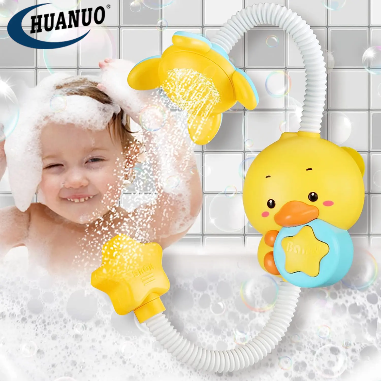 Soffione doccia per bagnetto elettrico anatra doccia giocattoli da bagno irrigatore vasca da bagno pompa dell'acqua giocattoli per bambini piccoli