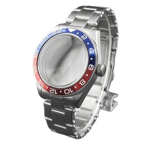 Boîtier de montre en acier inoxydable argenté et doré de 40 mm, étanche, avec cristal saphir, modèle 097, mouvements NH34/<span class=keywords><strong>NH35</strong></span>/NH36/NH38, GMT SUB Yacht - Product Image 1