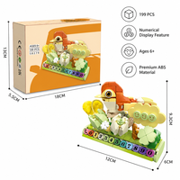 Ensemble de blocs de construction personnalisés 199 pièces Oiseaux Twitter, Jouet de construction floral 3D DIY, Affichage numérique, Briques MOC, Marque privée OEM