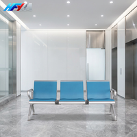 Chaise en métal durable à 4 places avec assise en PU et accoudoirs en fer, idéale pour banques, bureaux et réceptions, résistante à l'eau, fabriquée par le producteur