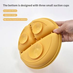Assiette bébé en silicone à ventouse, sans BPA, antidérapante, compartimentée, compatible micro-ondes, ensemble de vaisselle pour tout-petits - Product Image 4