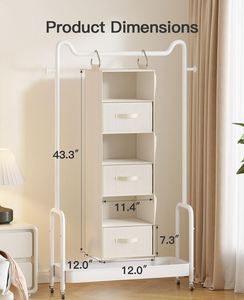 Home Classic 6-<b>Shelf</b> Foldable Hanging Closet Organizer Non-Woven Fabric Multifunction Storage for Living Room Clothing - Product Image 6