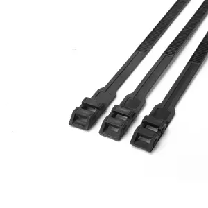 Hochwertiger Doppelkopf-Kunststoff-Kabelbinder Selbst hemmender Hochleistungs-Kabel reiß verschluss
