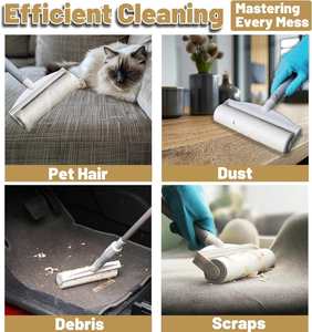 Sticky <b>Roller</b> Mop with Foldable Long Steel Handle Extendable Eco-Friendly for <b>Floor</b> Cleaning Lazy Hair Lint Removing Brush Cover - Product Image 3