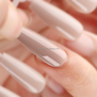 Faux ongles artificiels en forme de cercueil, naturels, longs, à pression complète, look quotidien, capsule gel x, couleur, faux ongles, fournisseurs de conseils
