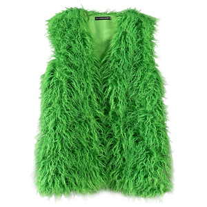 2025 Plus Size Woolen Casual Faux Shearling Vest <strong>Women's</strong> <strong>Long</strong> Winter Warm Sleeveless <strong>Gilet</strong> - Product Image 5