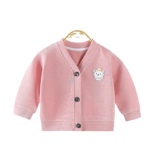 <span class=keywords><strong>Pull</strong></span> en tricot à manches longues pour bébé nouveau-né, garçon ou fille, col en V, 100% coton, motif de dessin animé, respirant, haut décontracté, automne - Product Image 3
