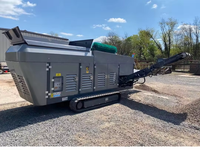 Crible à tambour hydraulique diesel 75 kW 70-100 m/h pour paillis, terre, compost, roche – Séparateur mobile, tamiseur, classeur