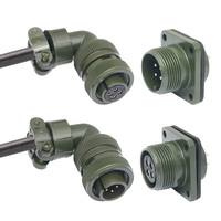Connecteur d'alimentation circulaire Mil-C-5015 14S 1-7 broches à raccord fileté, étanche IP67, 500V 46A, prise MS3102A MS3108A MS3106A droite