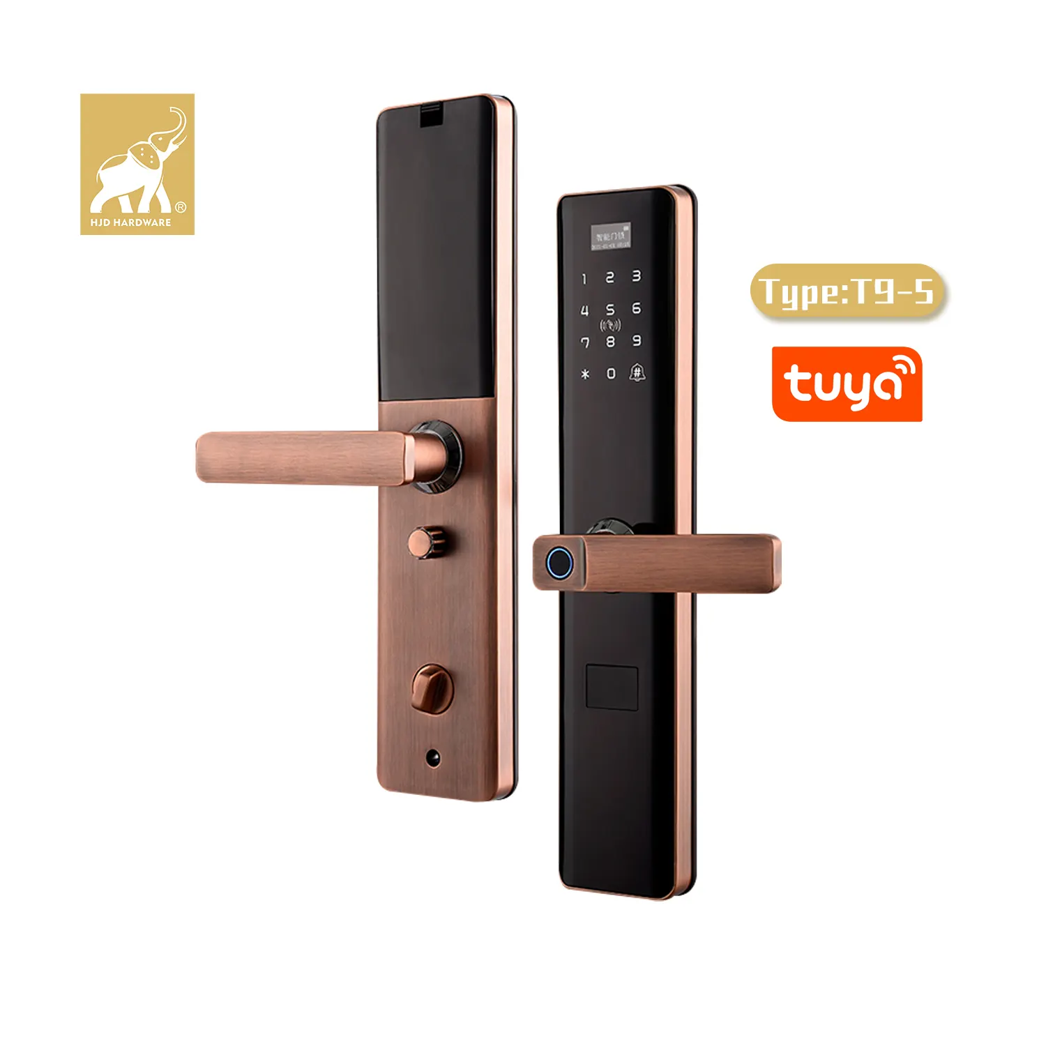 HJD-cerradura inteligente para T9-5, dispositivo de seguridad Digital para puerta de Hotel, alquiler de apartamentos, con aplicación Tuya Usmartgo
