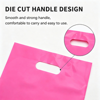 Sac de courses en plastique recyclable JIJID avec petite poignée, impression de logo personnalisé, découpe à la forme, sac en plastique type T-shirt avec poignée