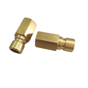 TJPF0252 Conector hexagonal de latón NPT hembra de 1/4 con tratamiento de superficie lisa, forjado a baja temperatura, para refrigeración - Product Image 1