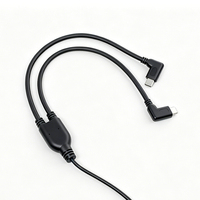 Faisceau de câblage personnalisé en Y, type C mâle vers deux 90° °   Câble de connexion mâle de type C coudé