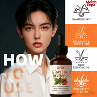 Sérum Traitant Anti-Grissement des Cheveux Blancs vers Noirs pour la Croissance Capillaire des Hommes - Quantité Minimale de Commande
