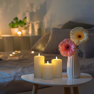 Thiết Lập Của 3 Trang Trí Đám Cưới Pin Hoạt Động Nến Với Điều Khiển Từ Xa Bất Sáp Điện Flameless Nến LED Giáng Sinh Ánh Sáng - Product Image 2