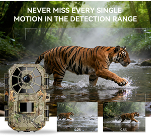 ציד בחוץ מוסווה 120 °   עדשה רחבה זווית רחבה, עמידה למים, הקלטת וידאו בתנועה, ראיית לילה PIR, מצלמת הדק 0.2 שניות - Product Image 6