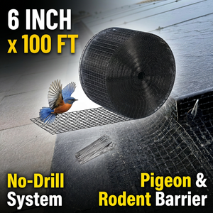 Rouleau de filet anti-oiseaux en PVC noir de 6 pouces, résistant aux intempéries, pour la protection des panneaux solaires photovoltaïques - Product Image 1