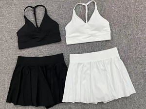 定制高品质露背网球裙氨纶快干瑜伽跑步高尔夫二合一女网球裙套装 - Product Image 2